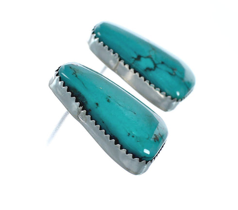 Native American Turquoise Sterling Silver Post Earrings X11303